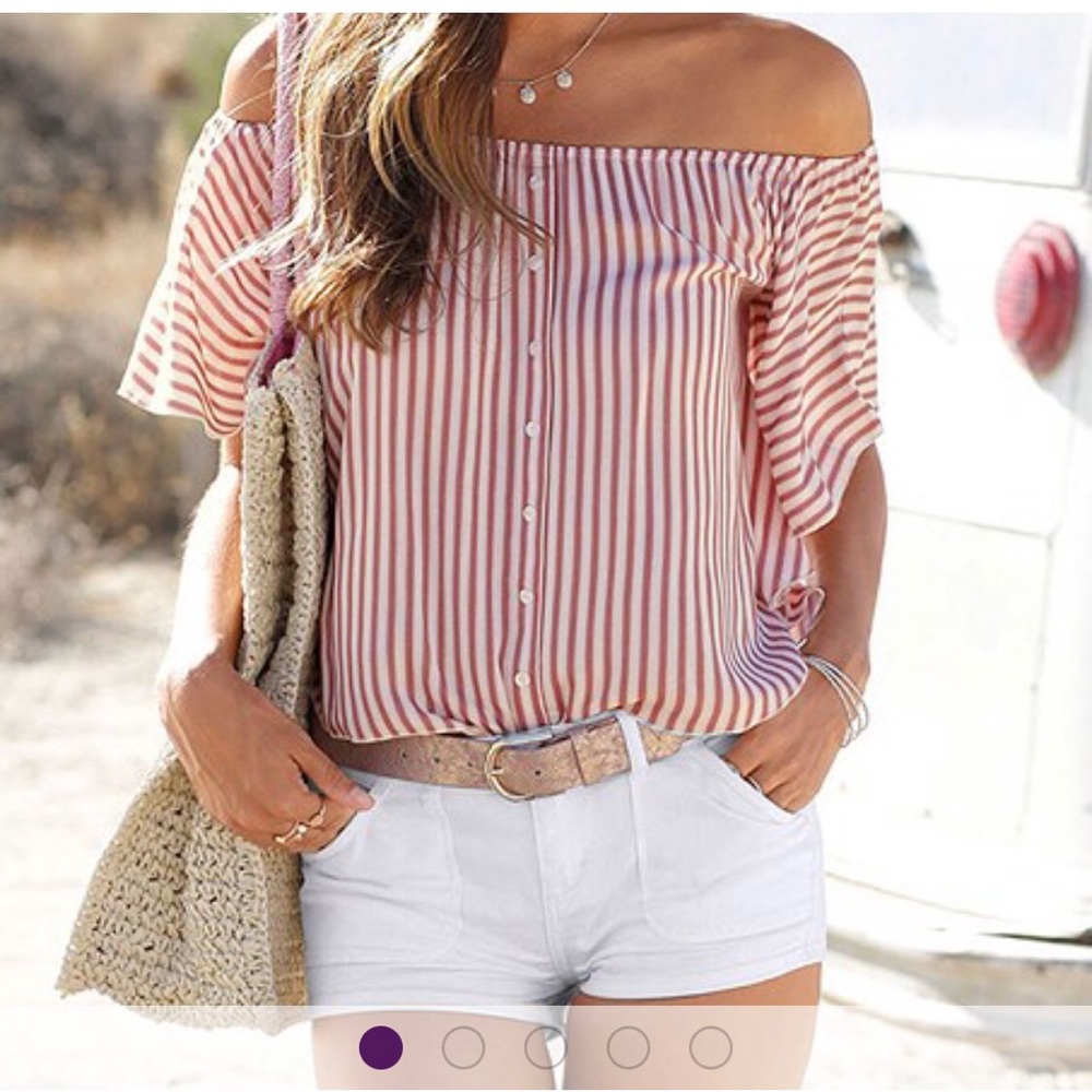 Lascana STRIPED OFF the shoulder top